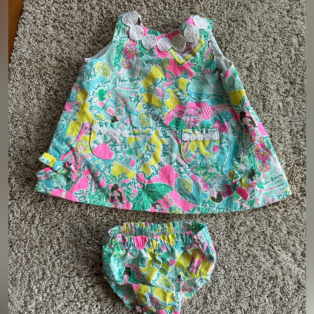 Lilly Pulitzer 3-6Month Baby Shift with bloomers Pop Up In The Beginning Girl